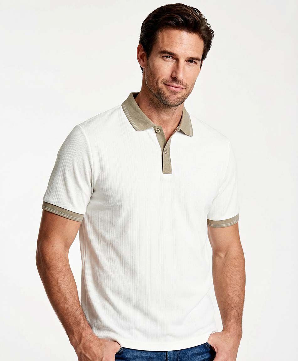 Polera hombre cuello polo estilo minimalista
