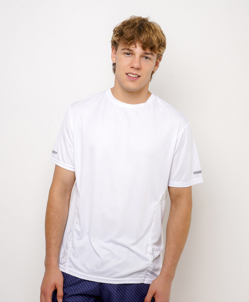 Polera deportiva hombre blanca