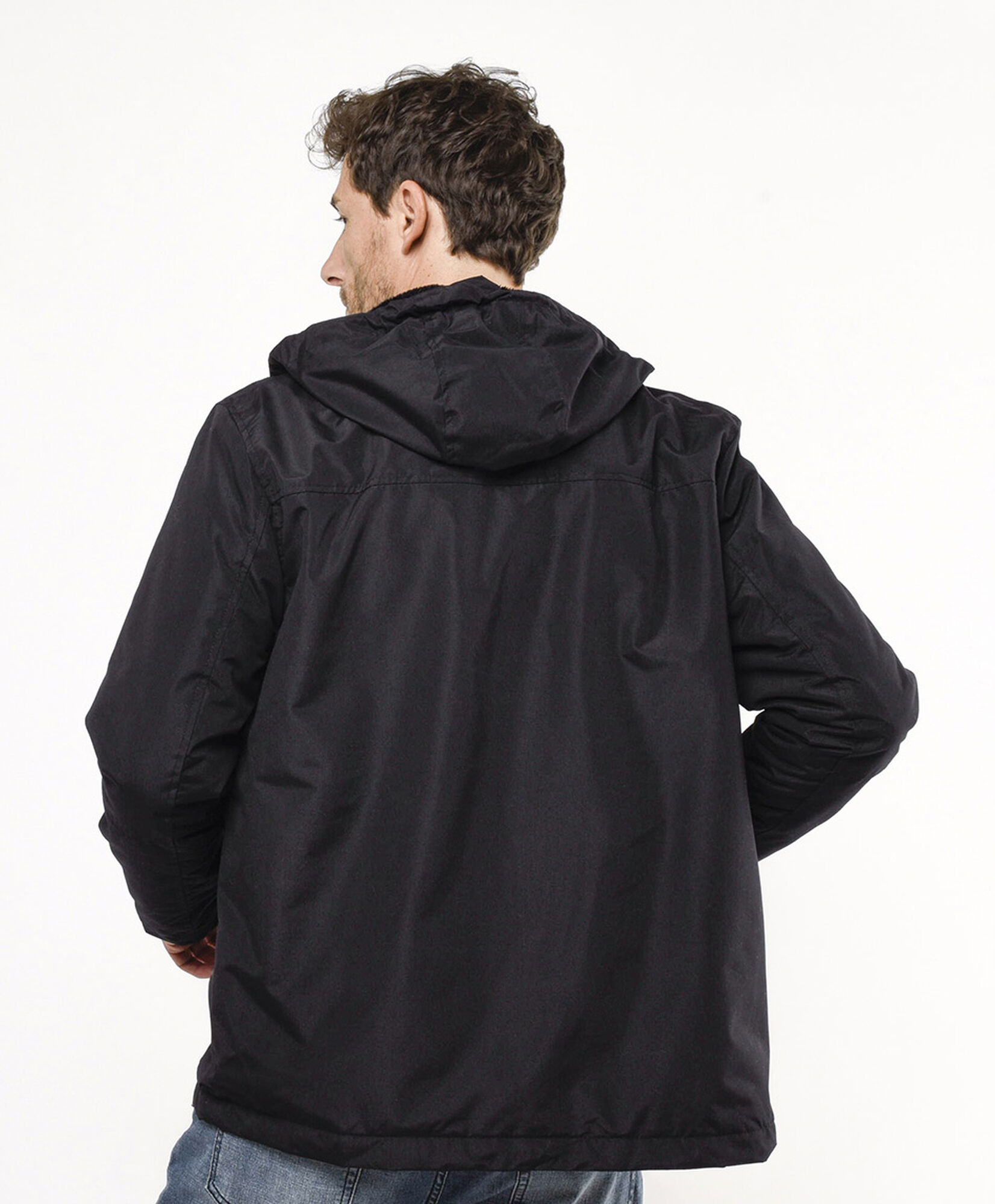 Parka hombre lisa negra Parka hombre lisa negra