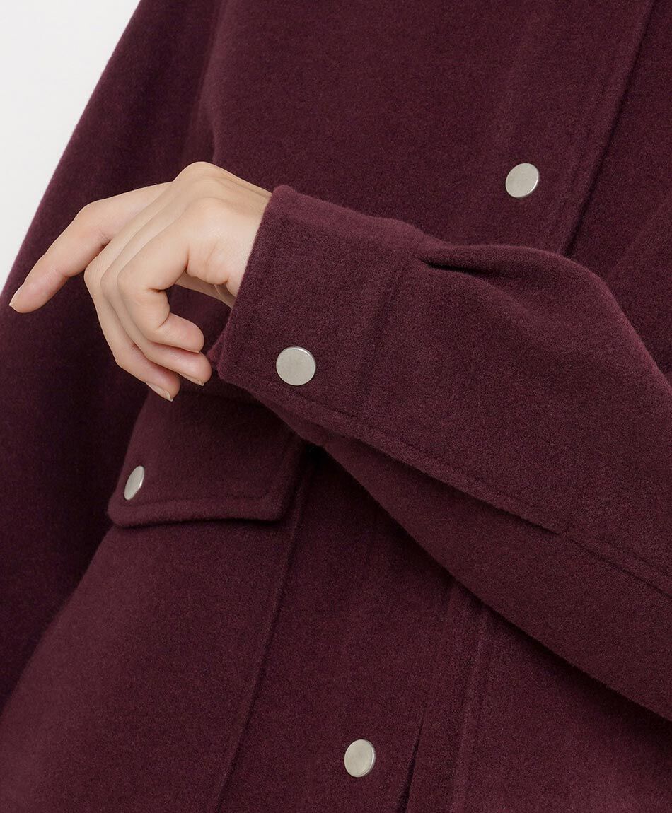 Chaqueta mujer bolsillo doble burdeo