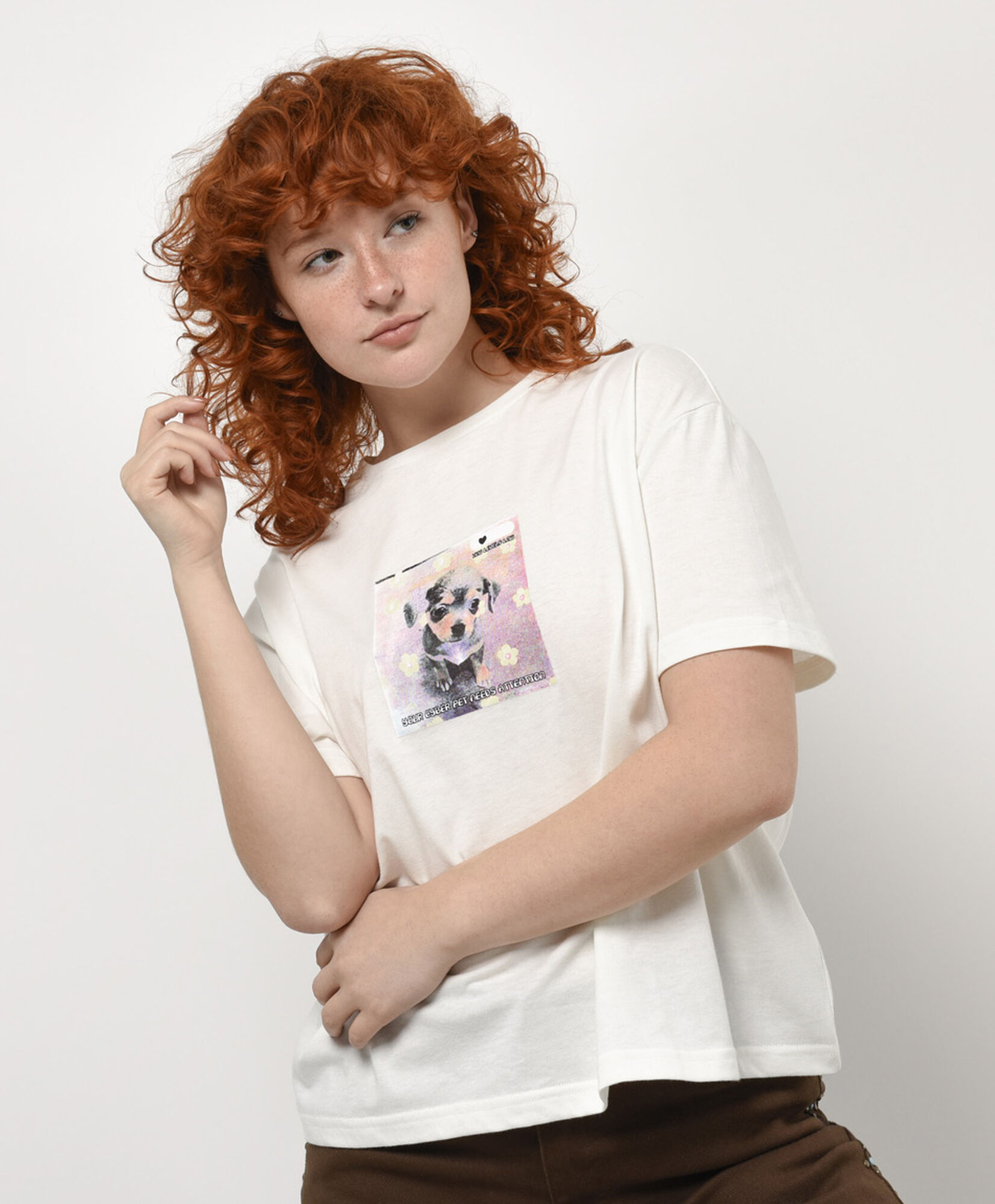 Polera mujer estampada puppy Polera mujer estampada puppy