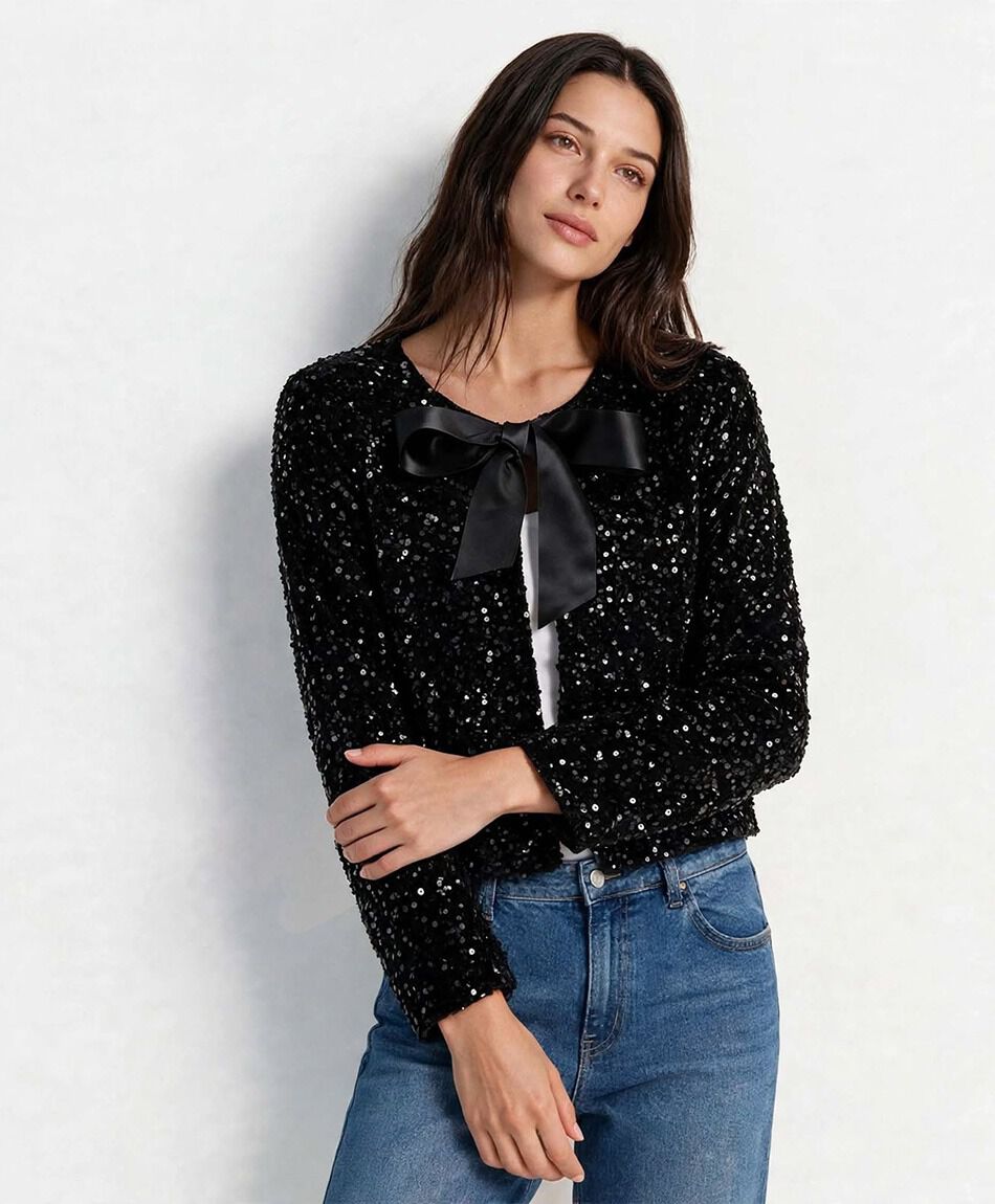 Chaqueta mujer lazo elegante