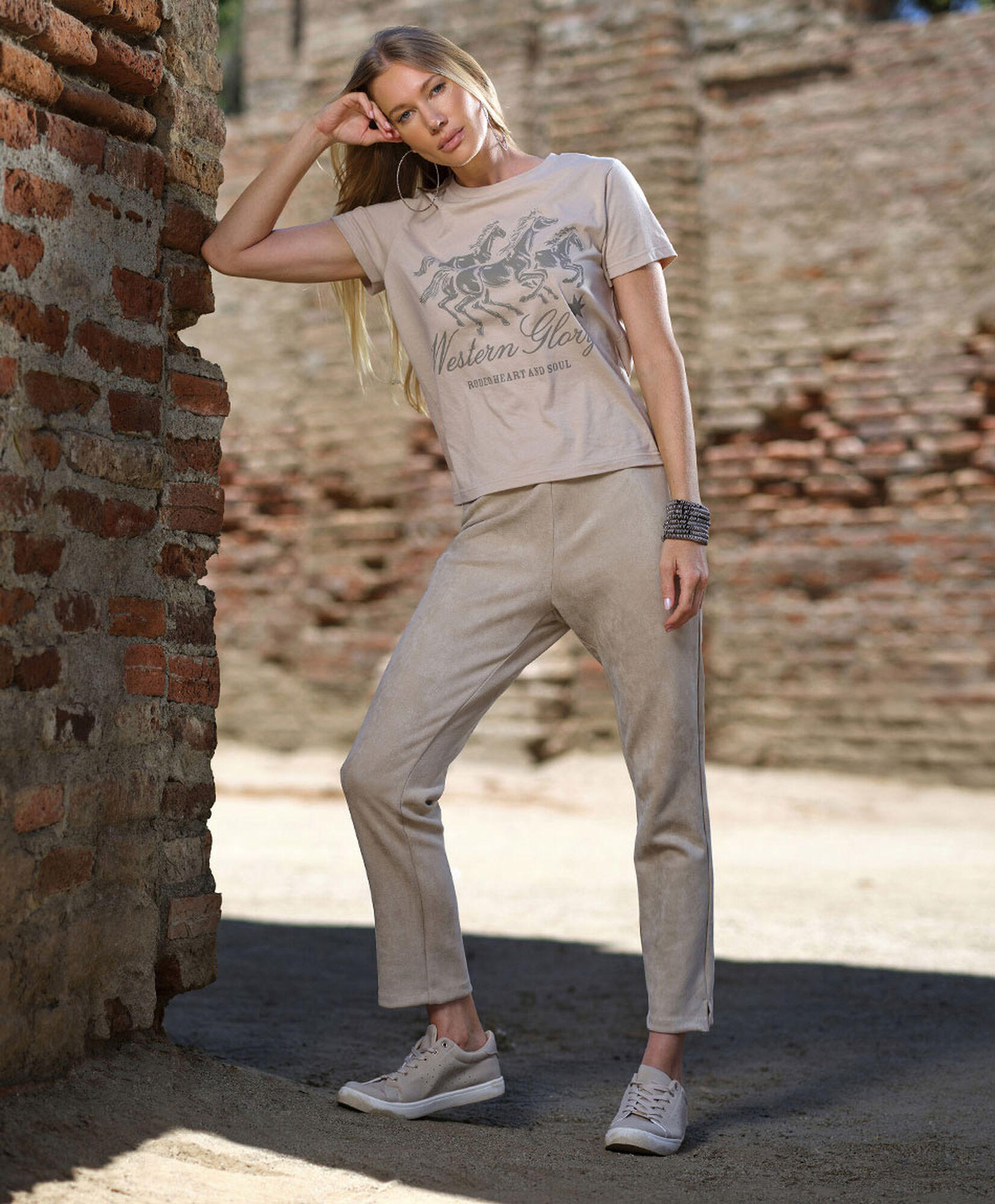 Leggins mujer suede beige Leggins mujer suede beige