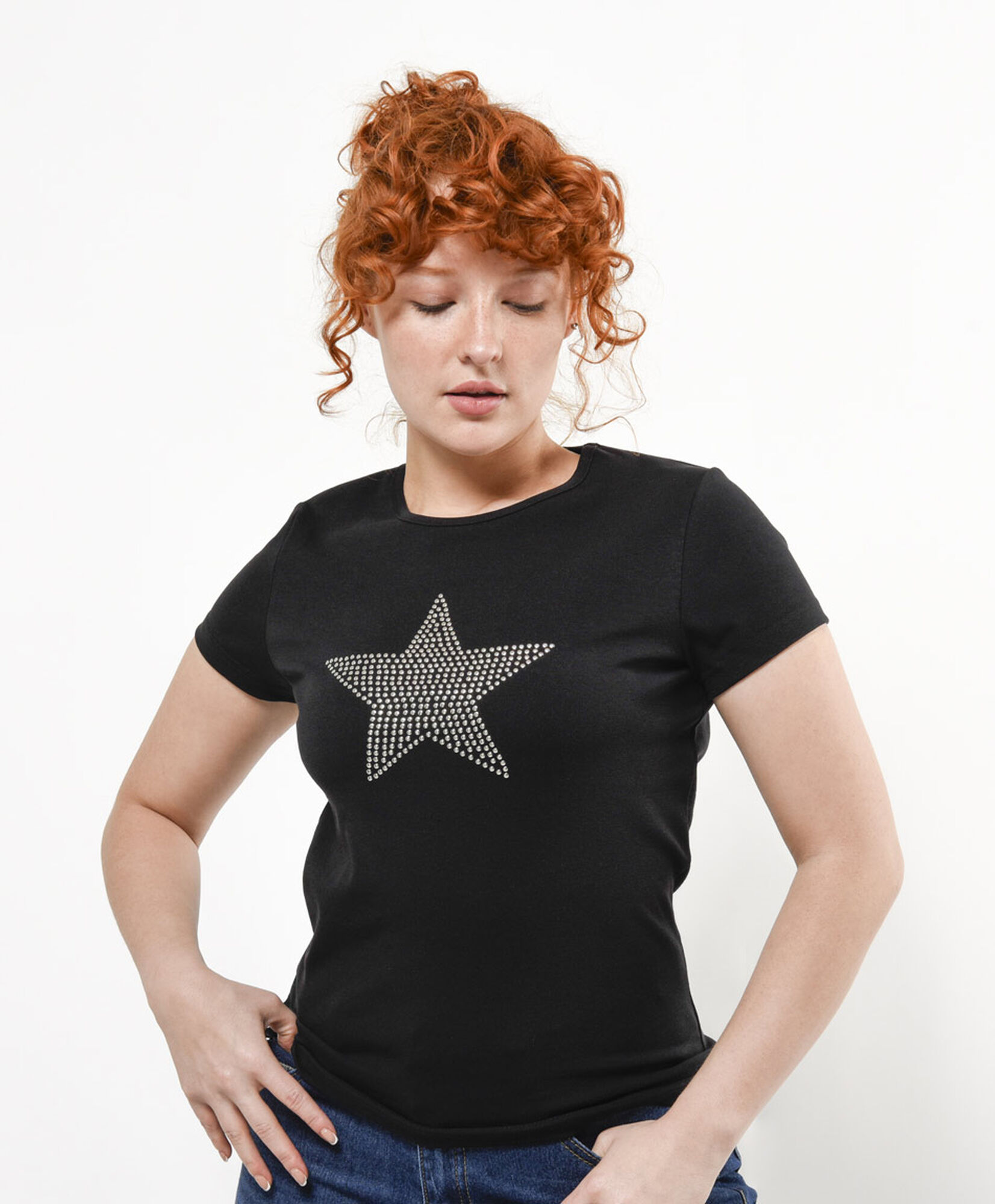 Polera mujer estrella metálica Polera mujer estrella metálica