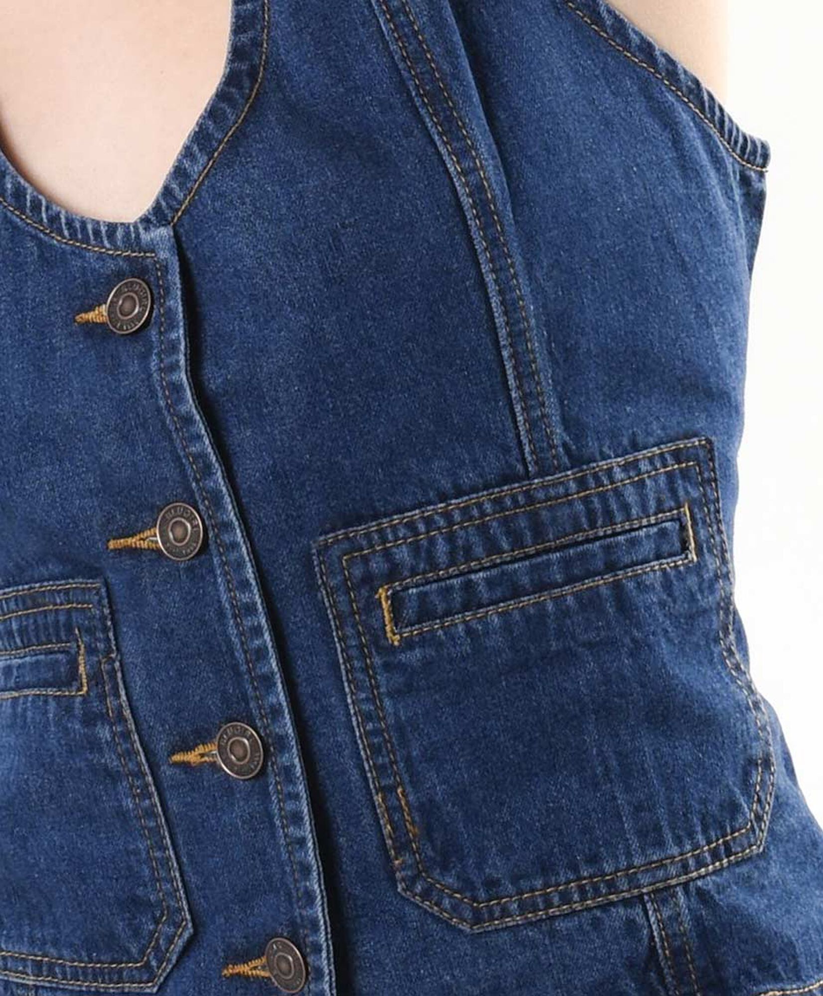 Vest mujer denim bolsillos Vest mujer denim bolsillos