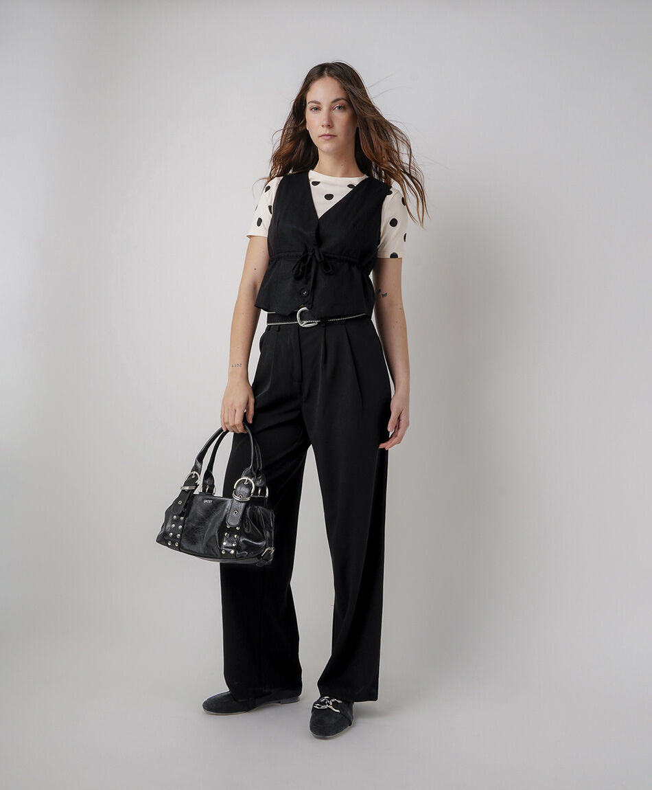 Pantal&oacute;n mujer recto lazos
