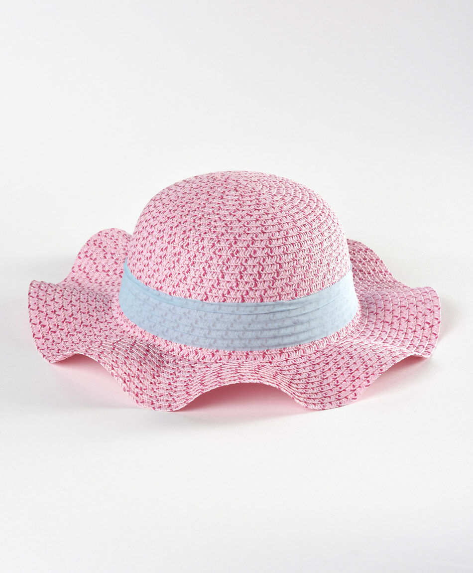 Sombrero ni&ntilde;a ondulado cinta
