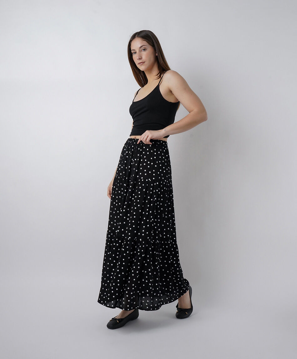 Falda mujer maxi lunares