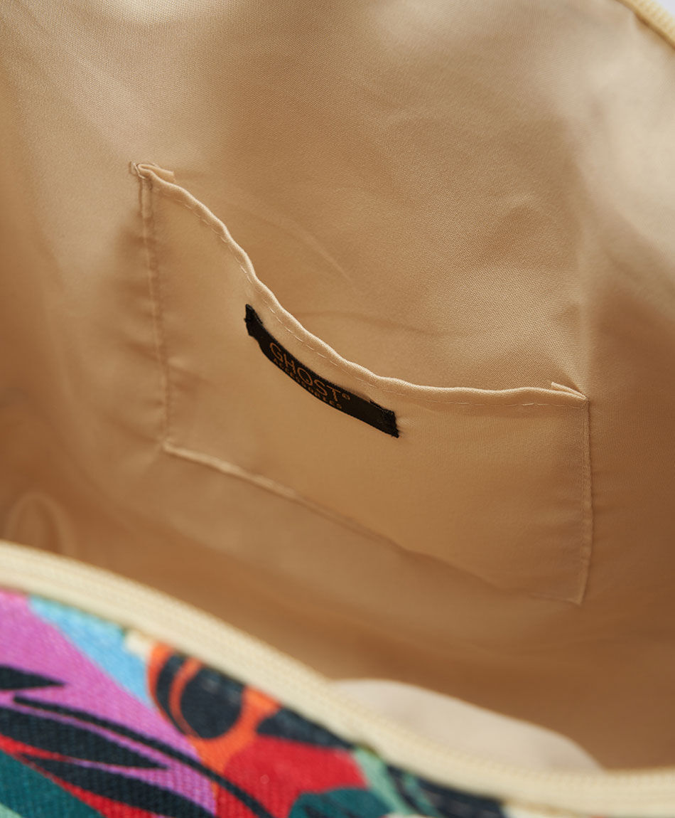 Bolso playa mujer hojas