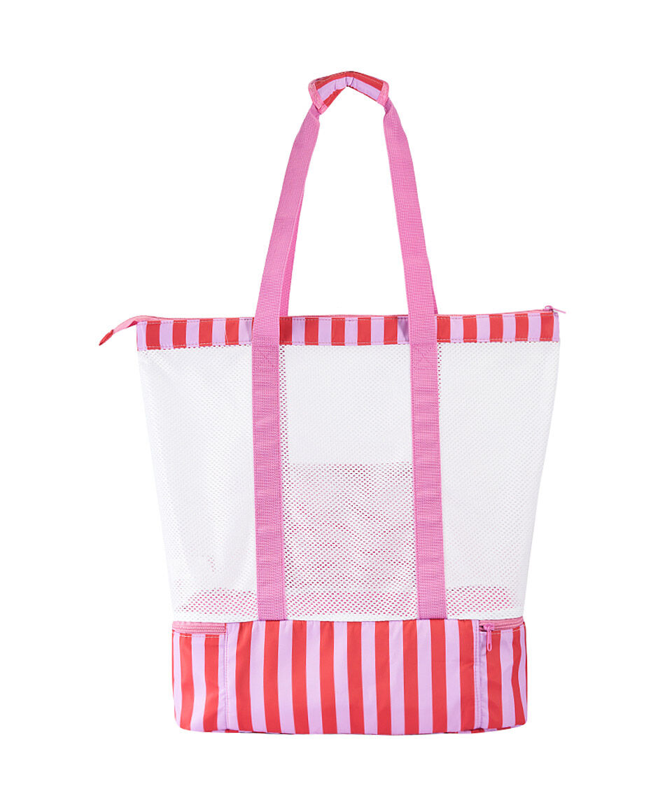 Bolso mujer cooler l&iacute;neas rosado