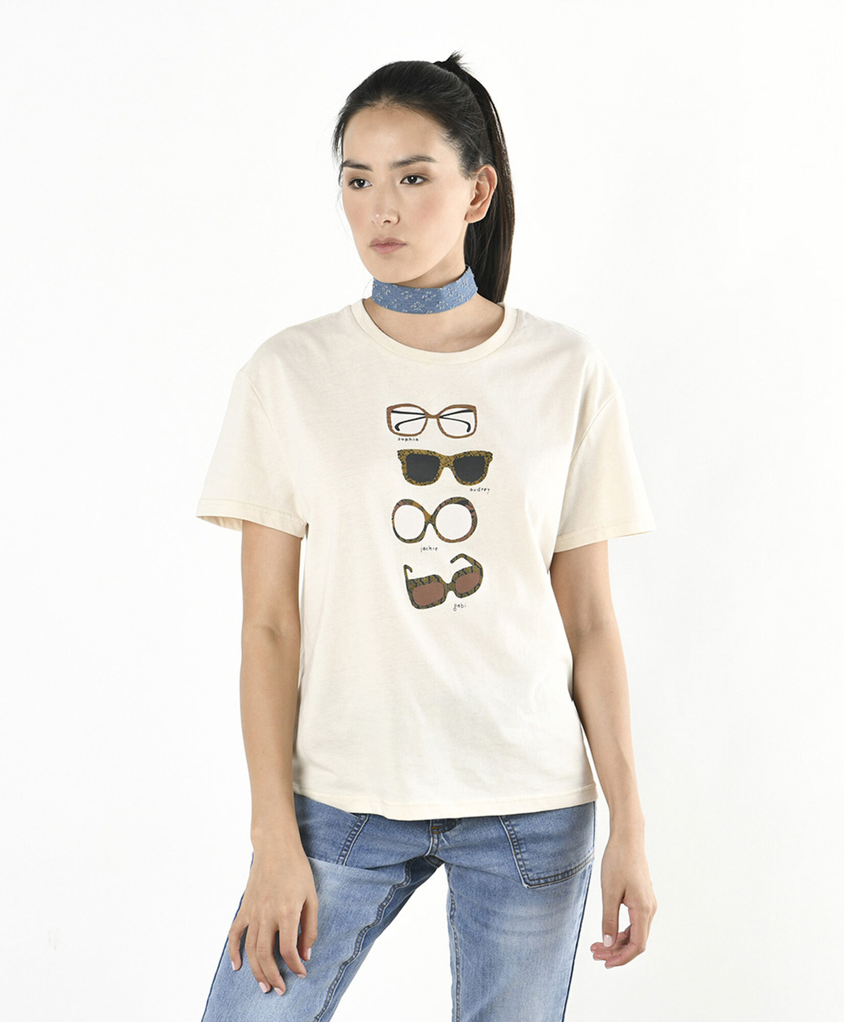 Polera mujer estampado lentes Polera mujer estampado lentes