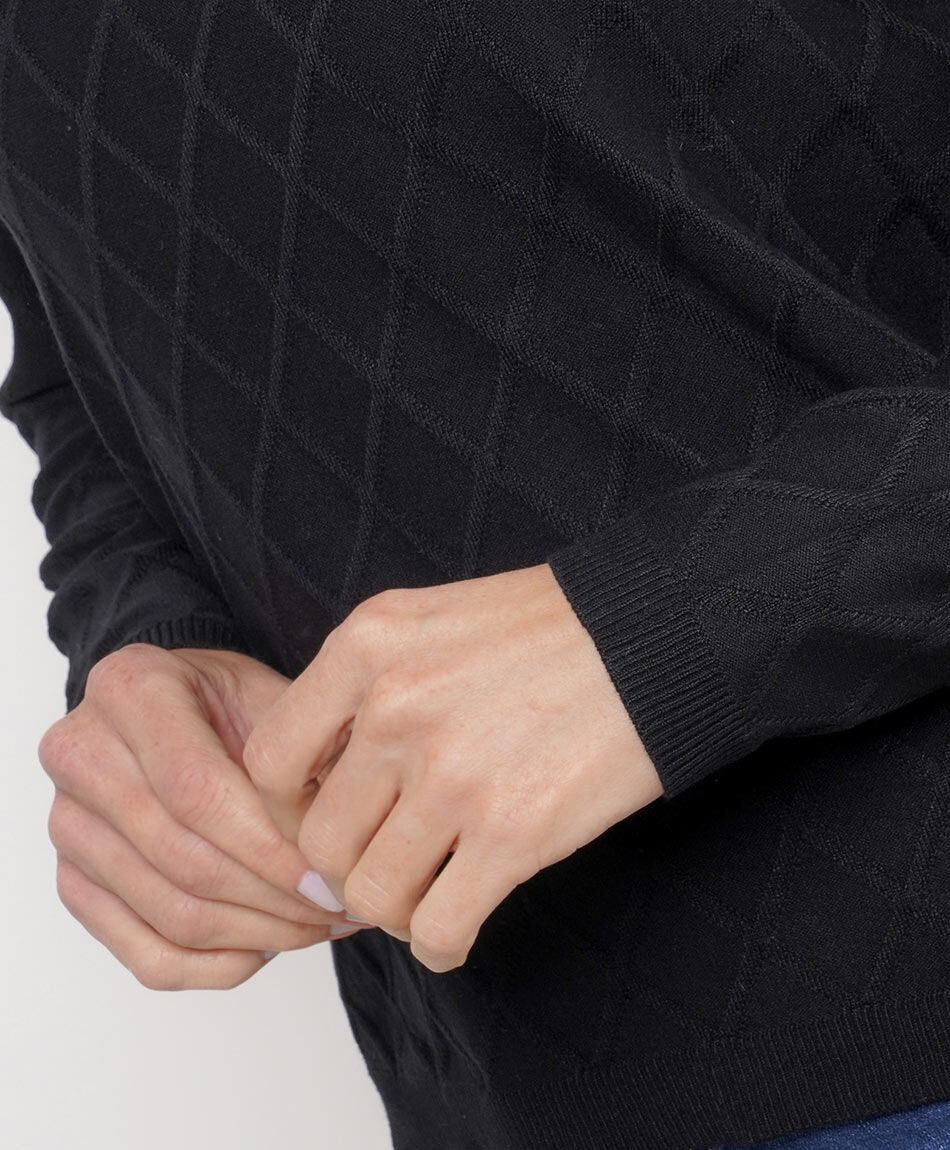 Sweater mujer rombos black