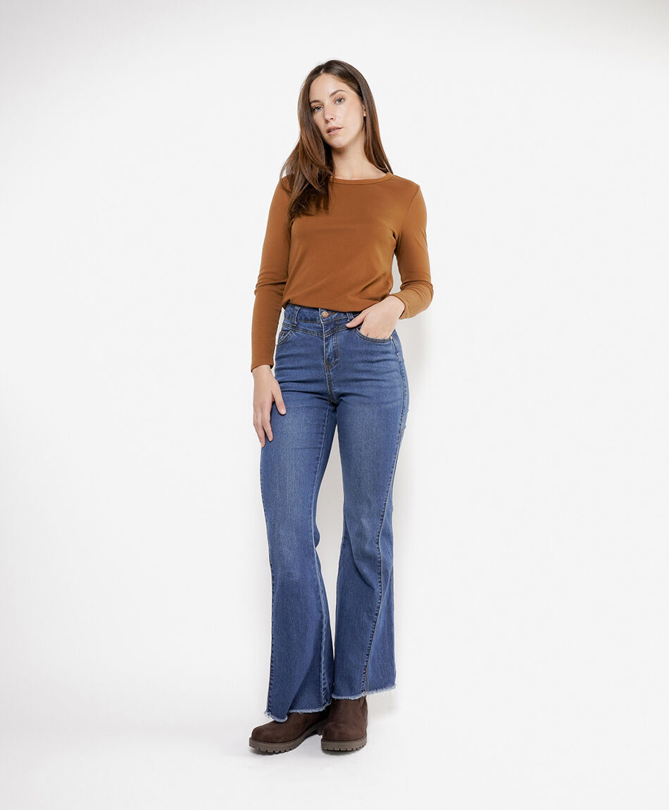 Jeans mujer flare azul