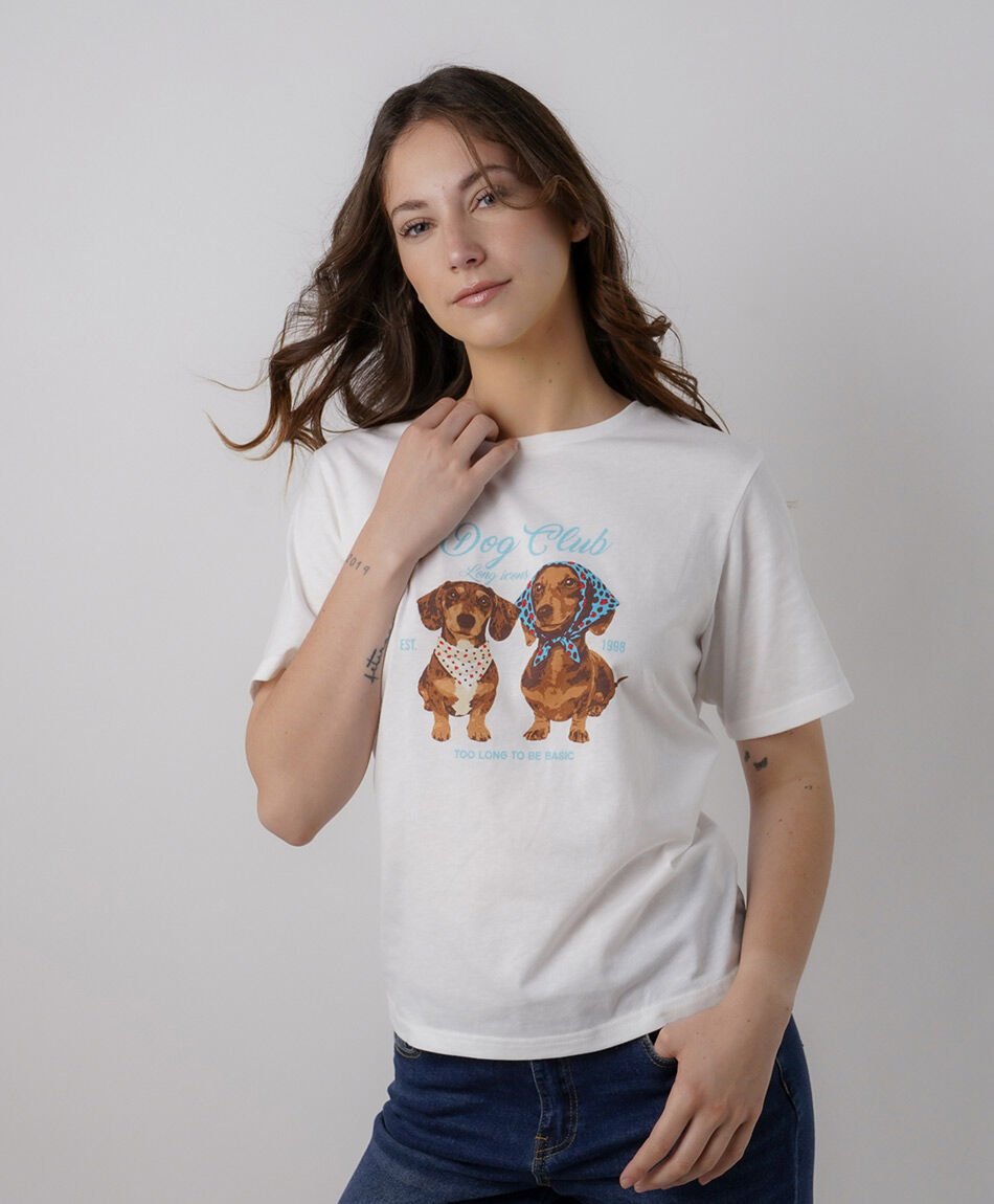 Polera mujer perritos salchicha