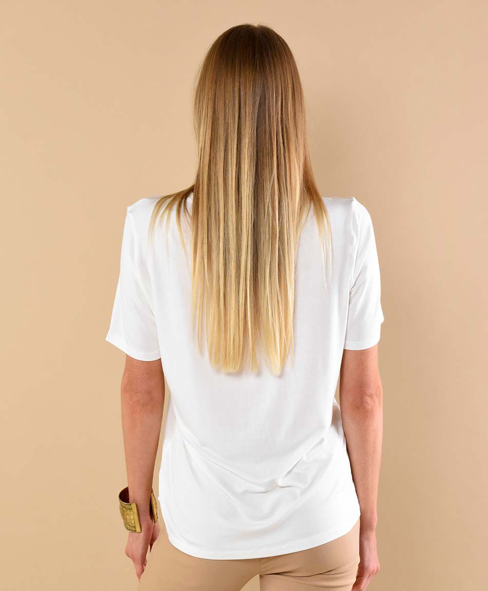 Polera manga corta cuello redondo