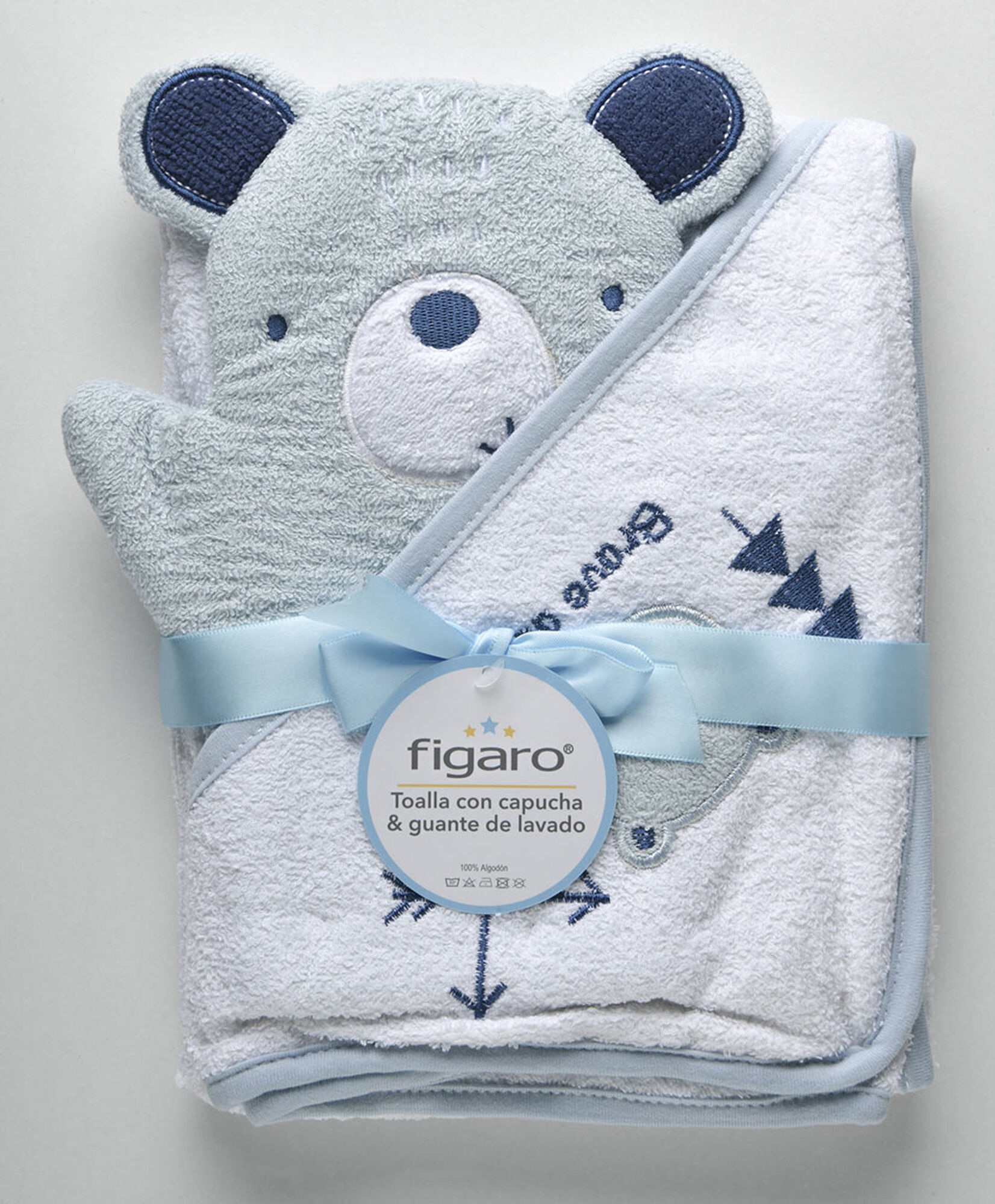 Pack toalla + guante bebé azul Pack toalla + guante bebé azul