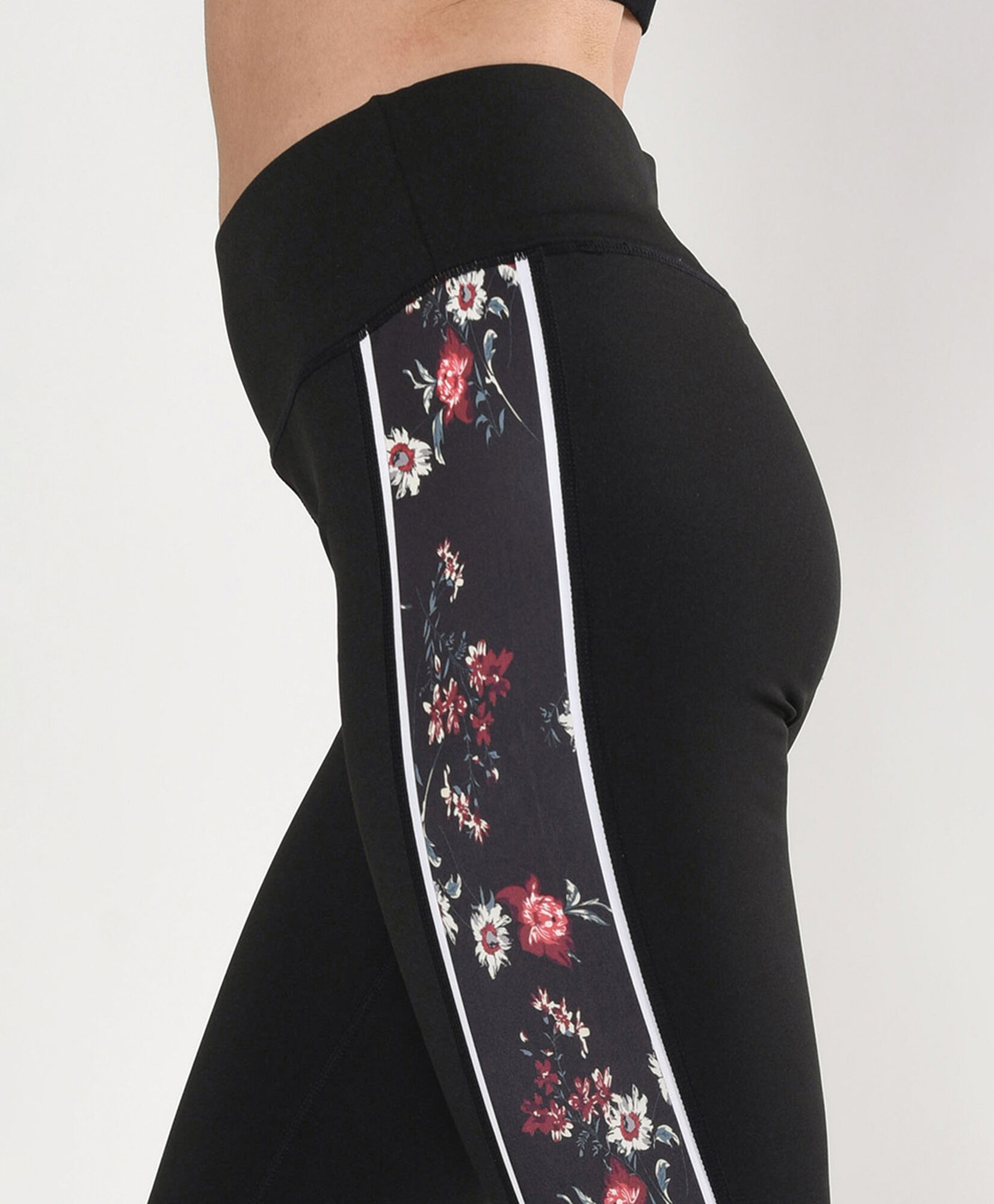 Calza mujer floreados laterales tiro alto Calza mujer floreados laterales tiro alto