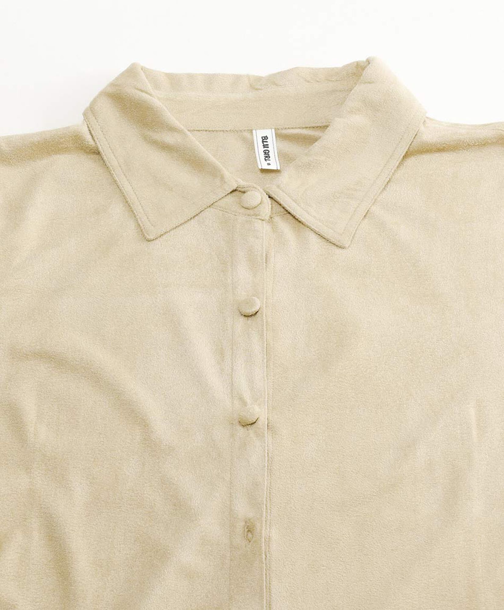 Blusa mujer lisa gamuza beige Blusa mujer lisa gamuza beige