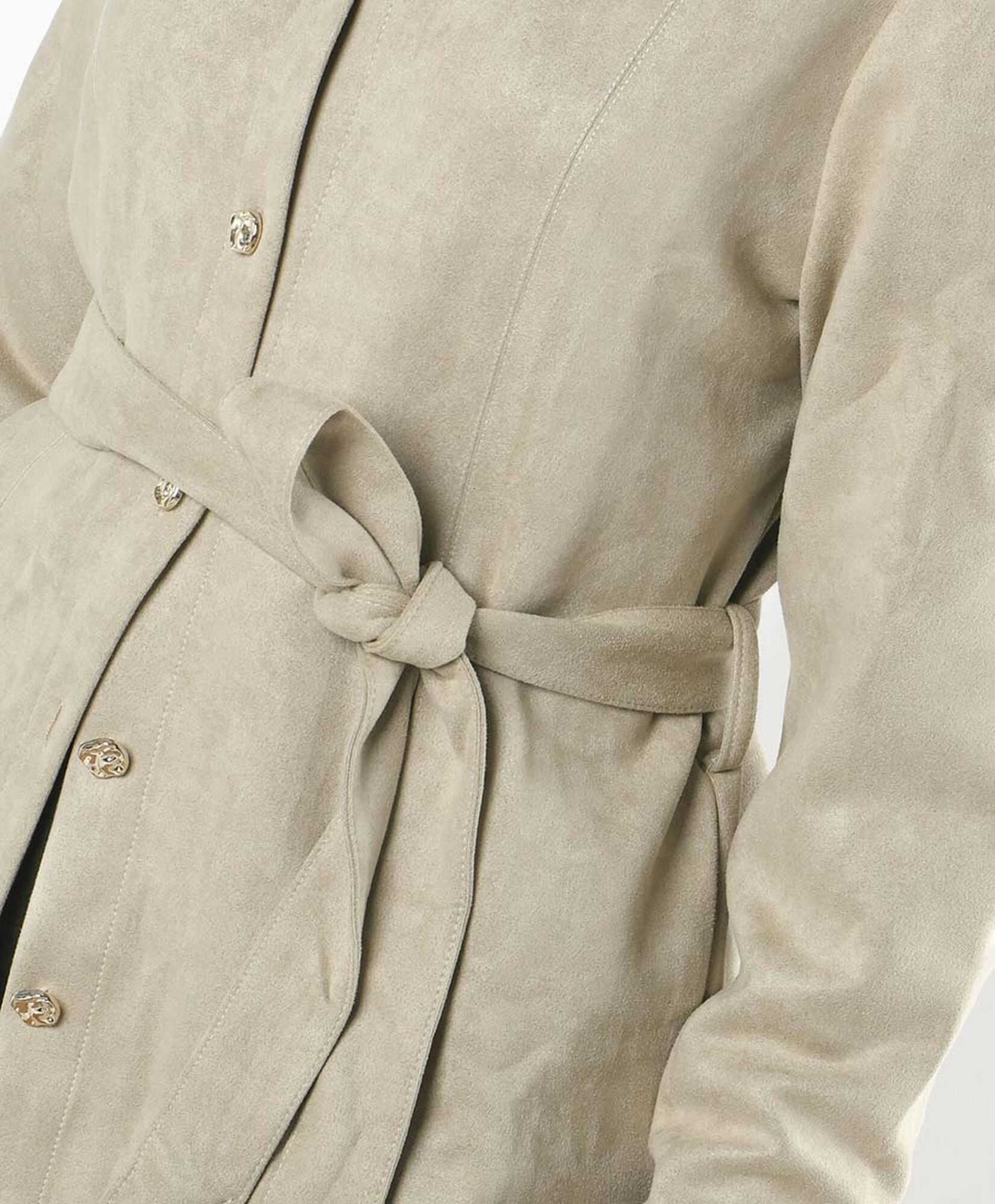 Chaqueta mujer suede lazo beige Chaqueta mujer suede lazo beige