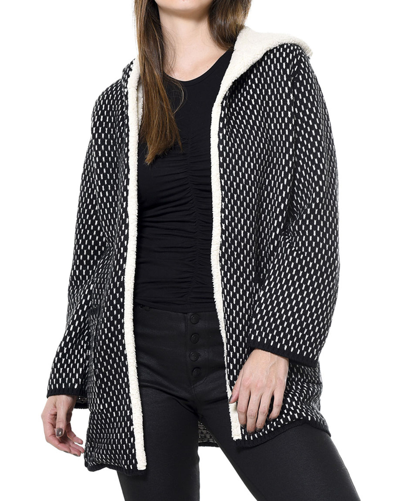 Cardigan jackard con chiporro Cardigan jackard con chiporro