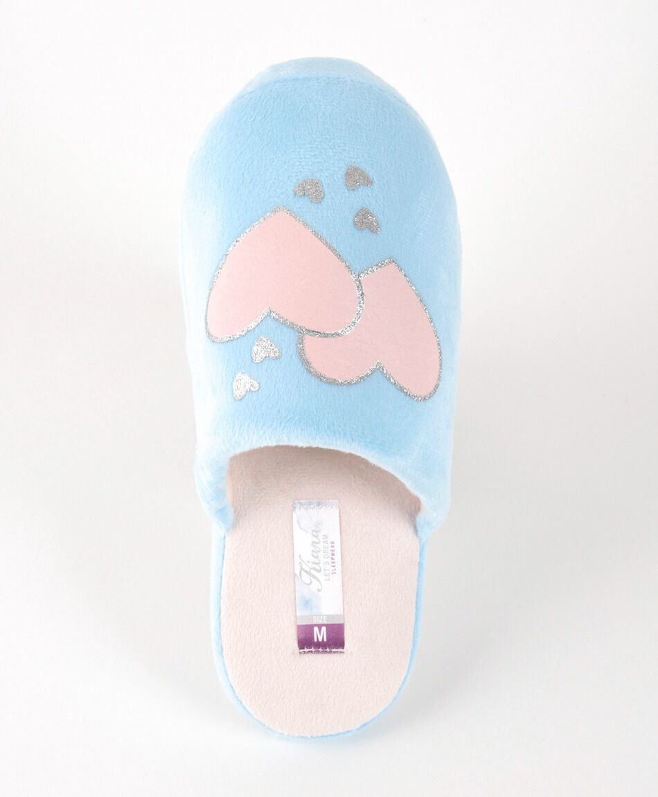 Pantufla mujer doble coraz&oacute;n