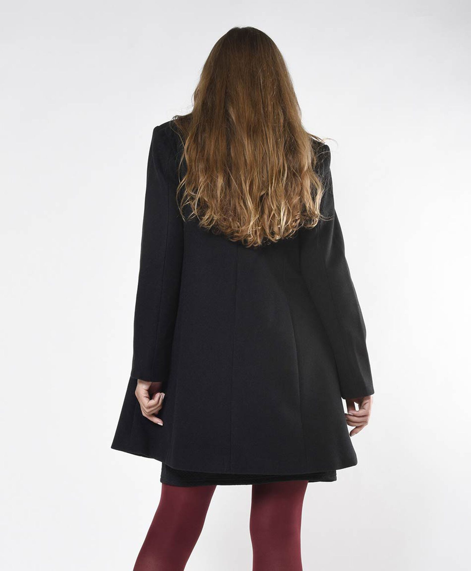 Abrigo mujer abotonado TRICOT - Main Image