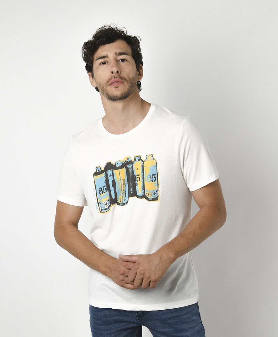 Polera hombre estampado frontal