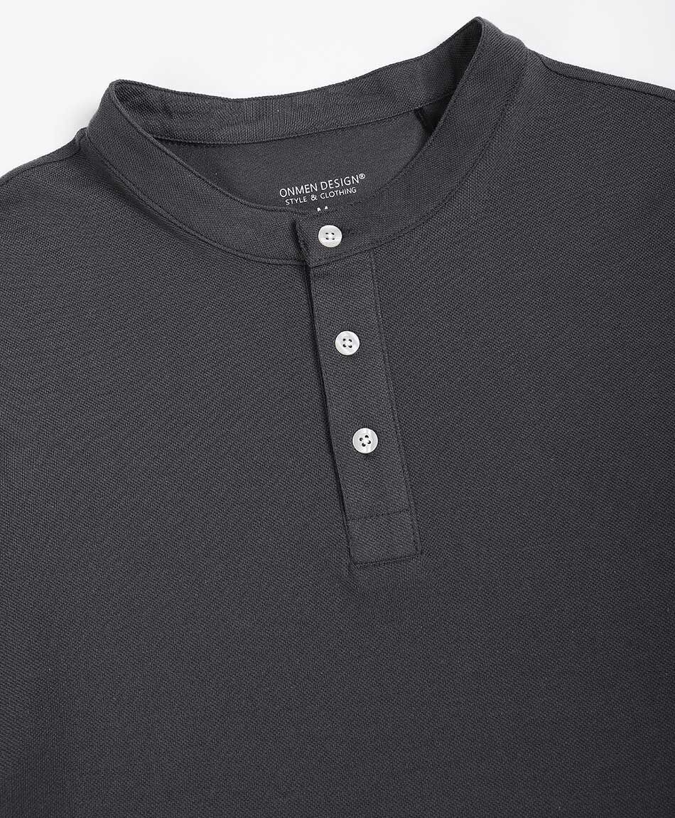 Polera hombre botones gris