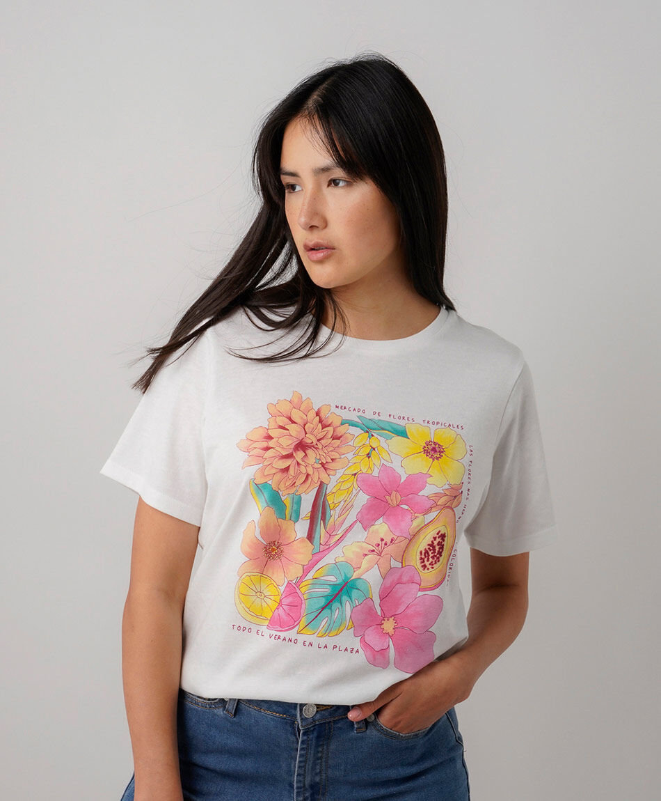 Polera mujer flor market