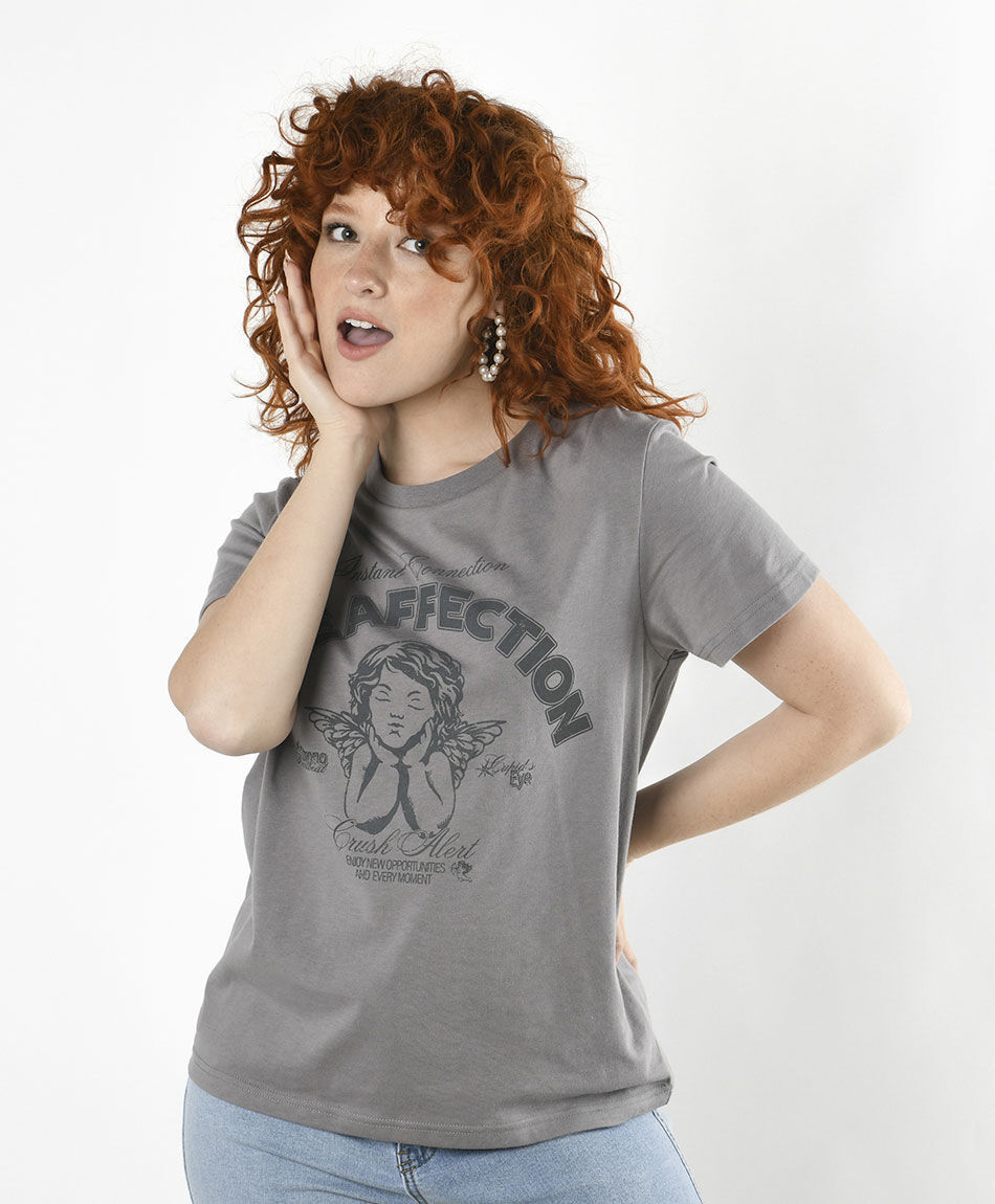Polera mujer estampado ángel