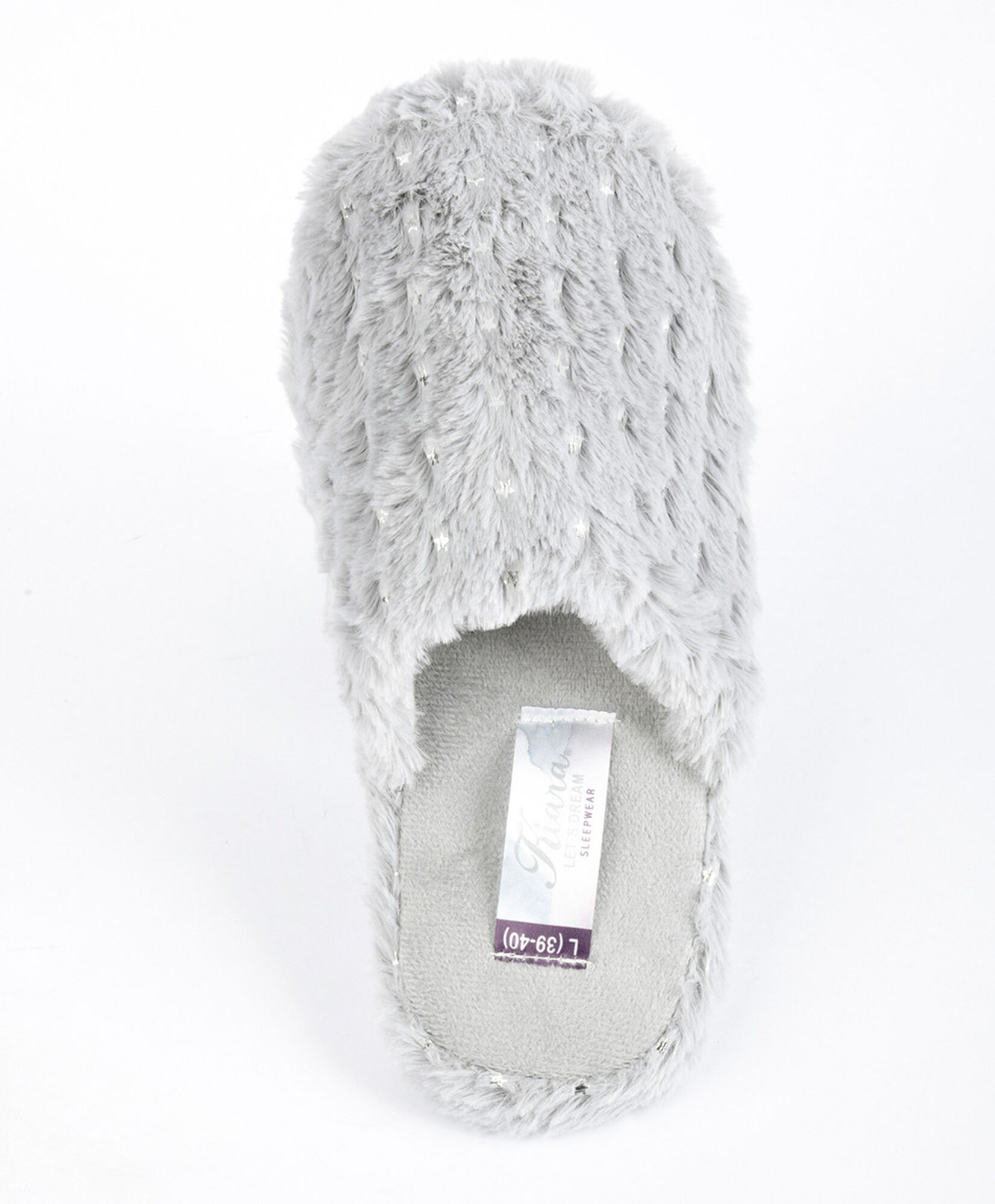 Pantufla mujer brillos gris Pantufla mujer brillos gris