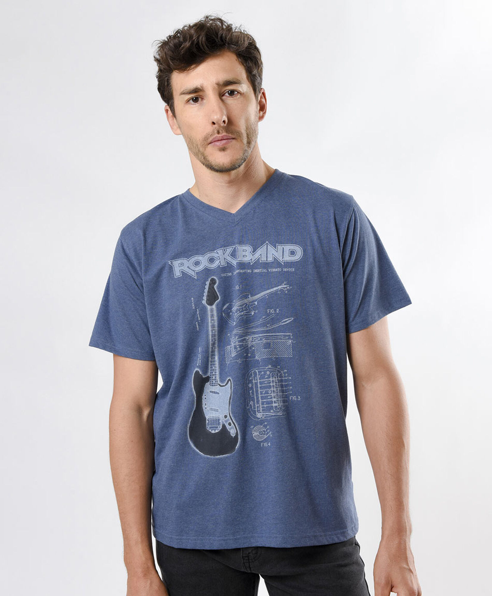 Polera hombre jaspeada guitarra Polera hombre jaspeada guitarra