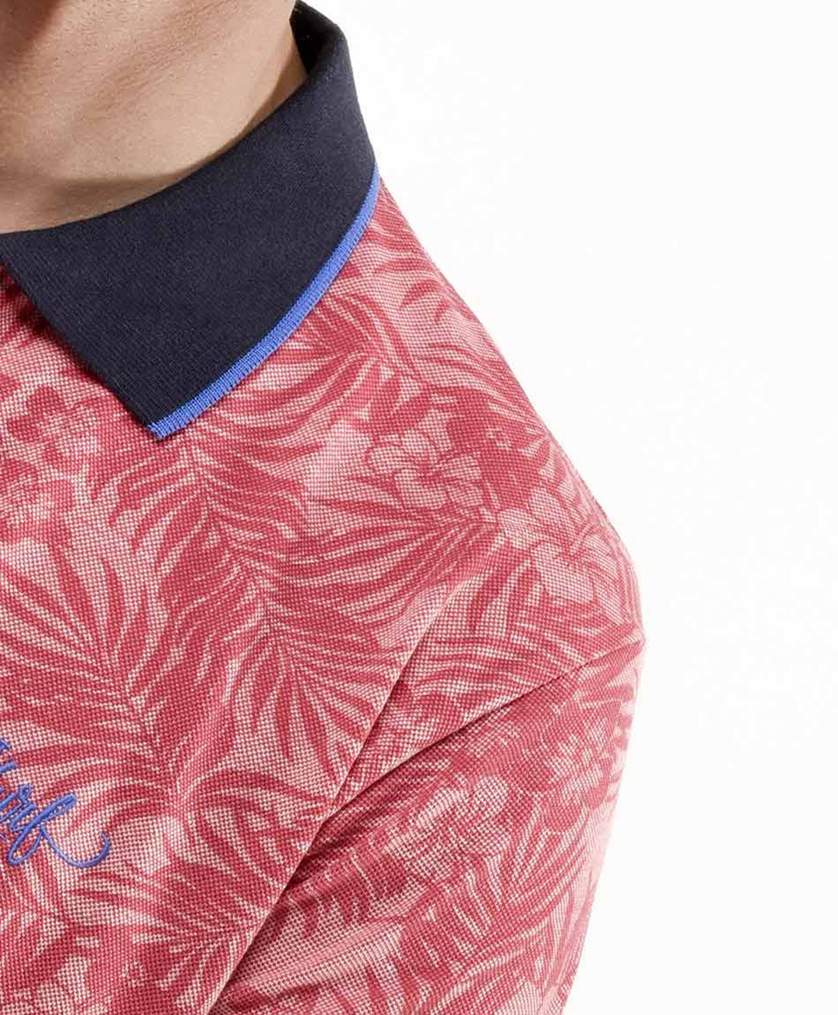 Polera hombre tropical bicolor cuello piqué Polera hombre tropical bicolor cuello piqué