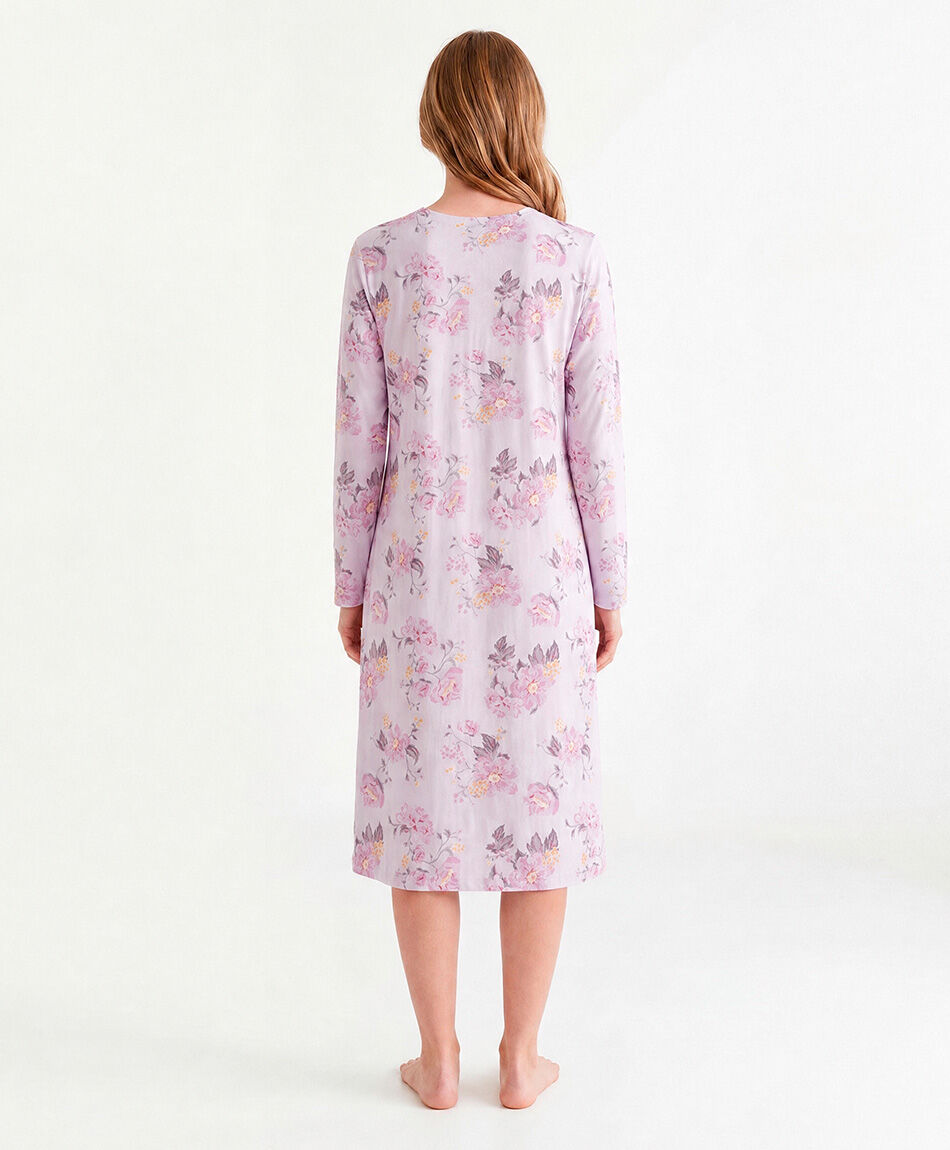 Camisa de dormir mujer floreada rosada