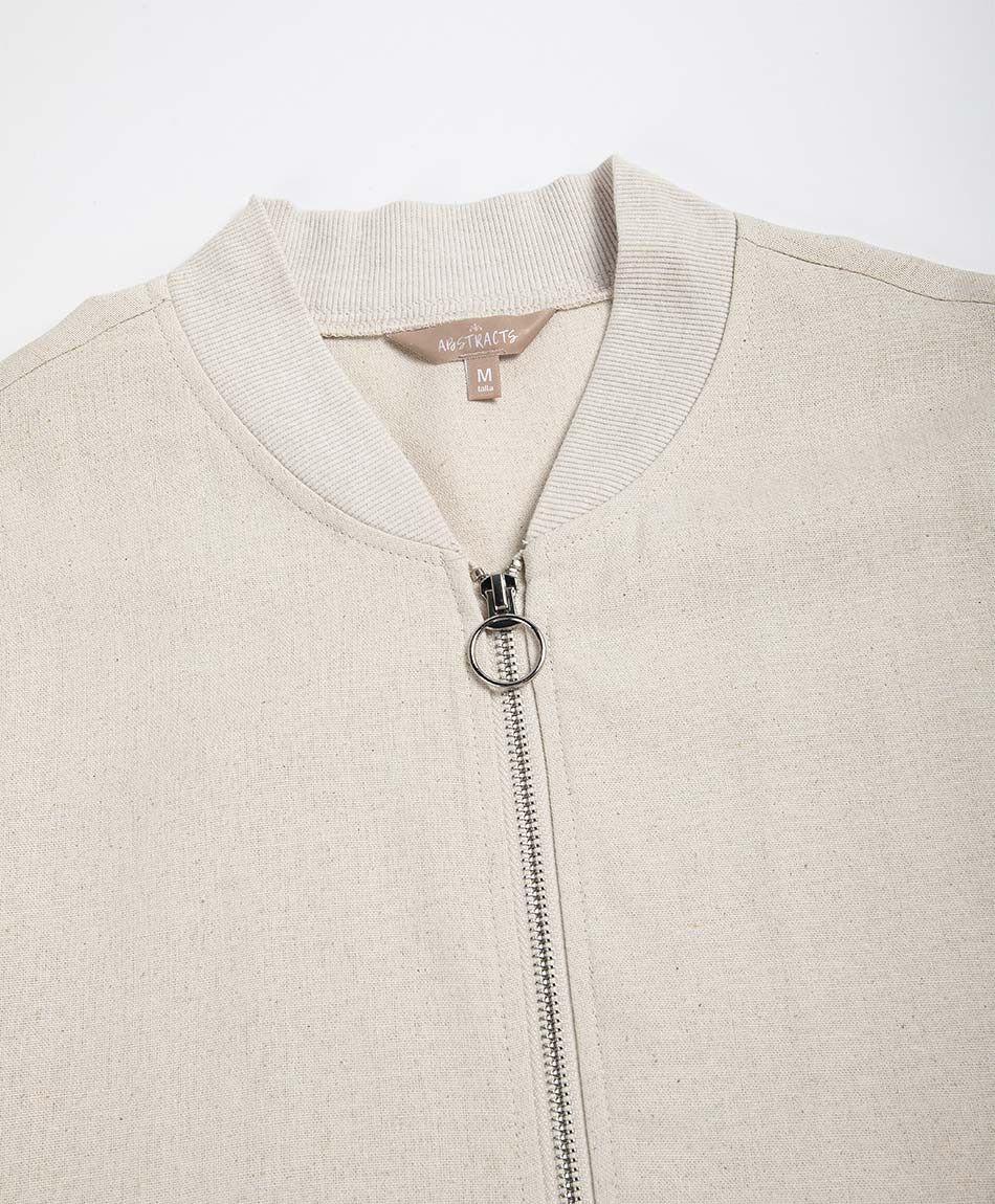 Chaqueta mujer bomber bolsillos lino