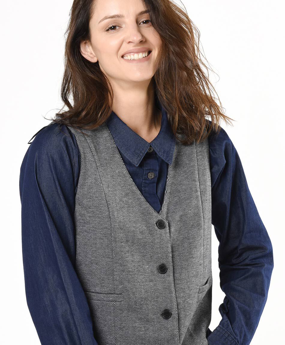 Vest mujer botones