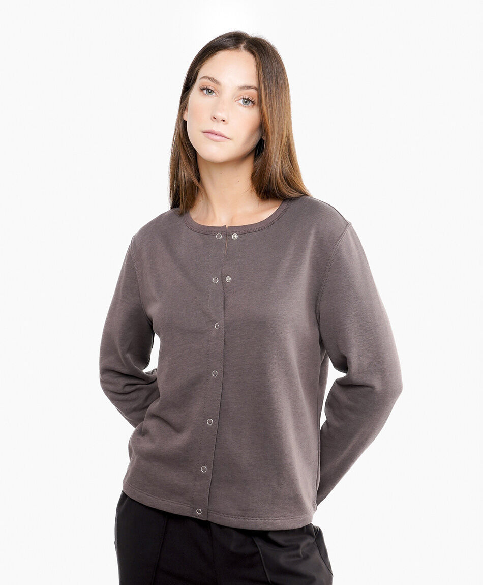 Poler&oacute;n mujer cierre broches