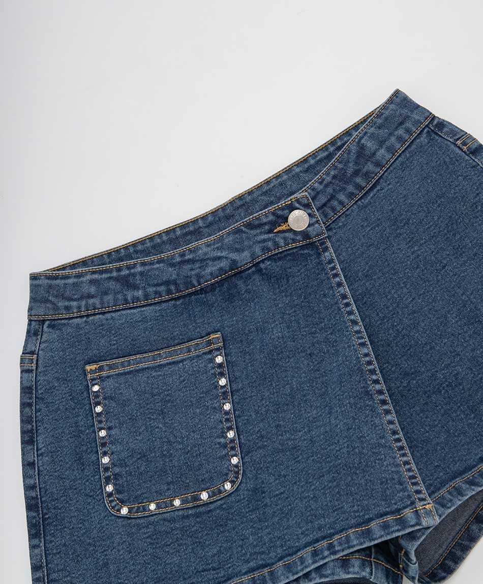 Short ni&ntilde;a falda denim