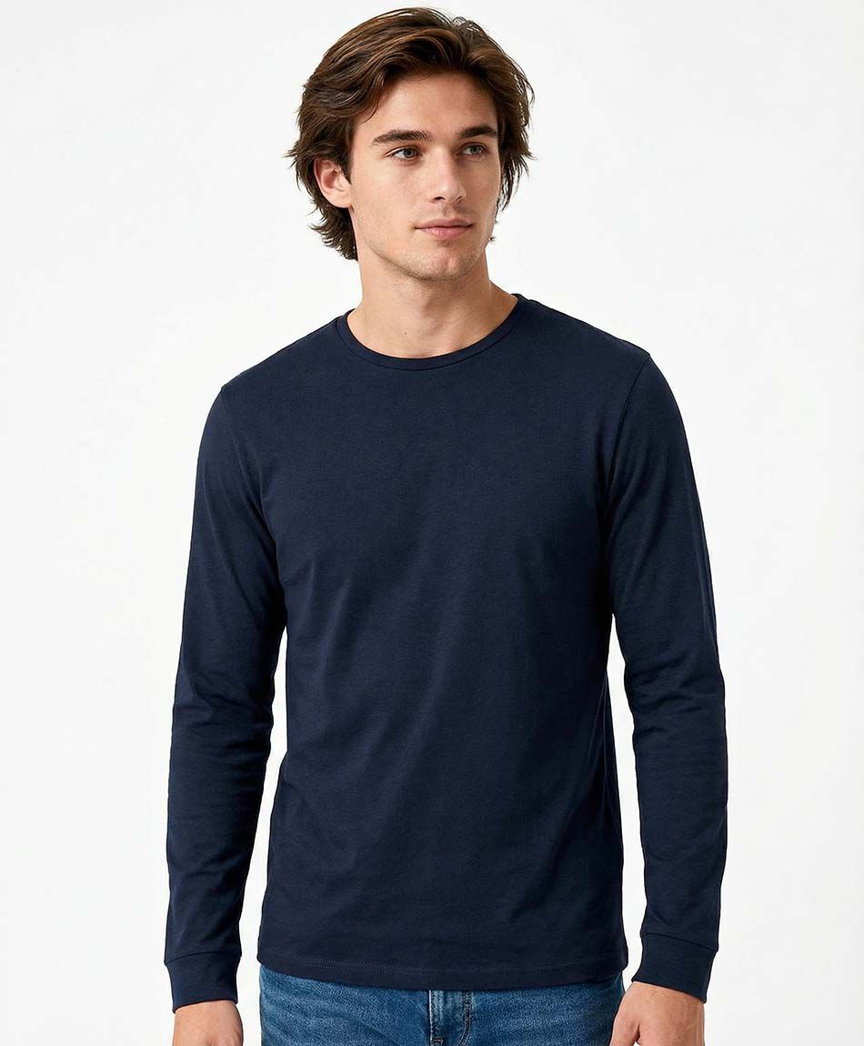 Polera hombre lisa manga larga