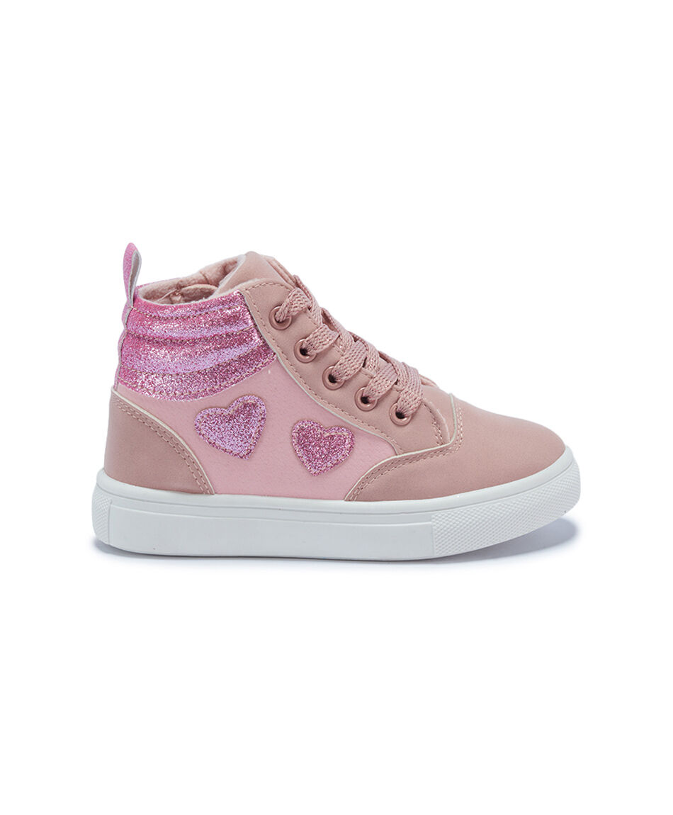 Bot&iacute;n ni&ntilde;a corazones pink