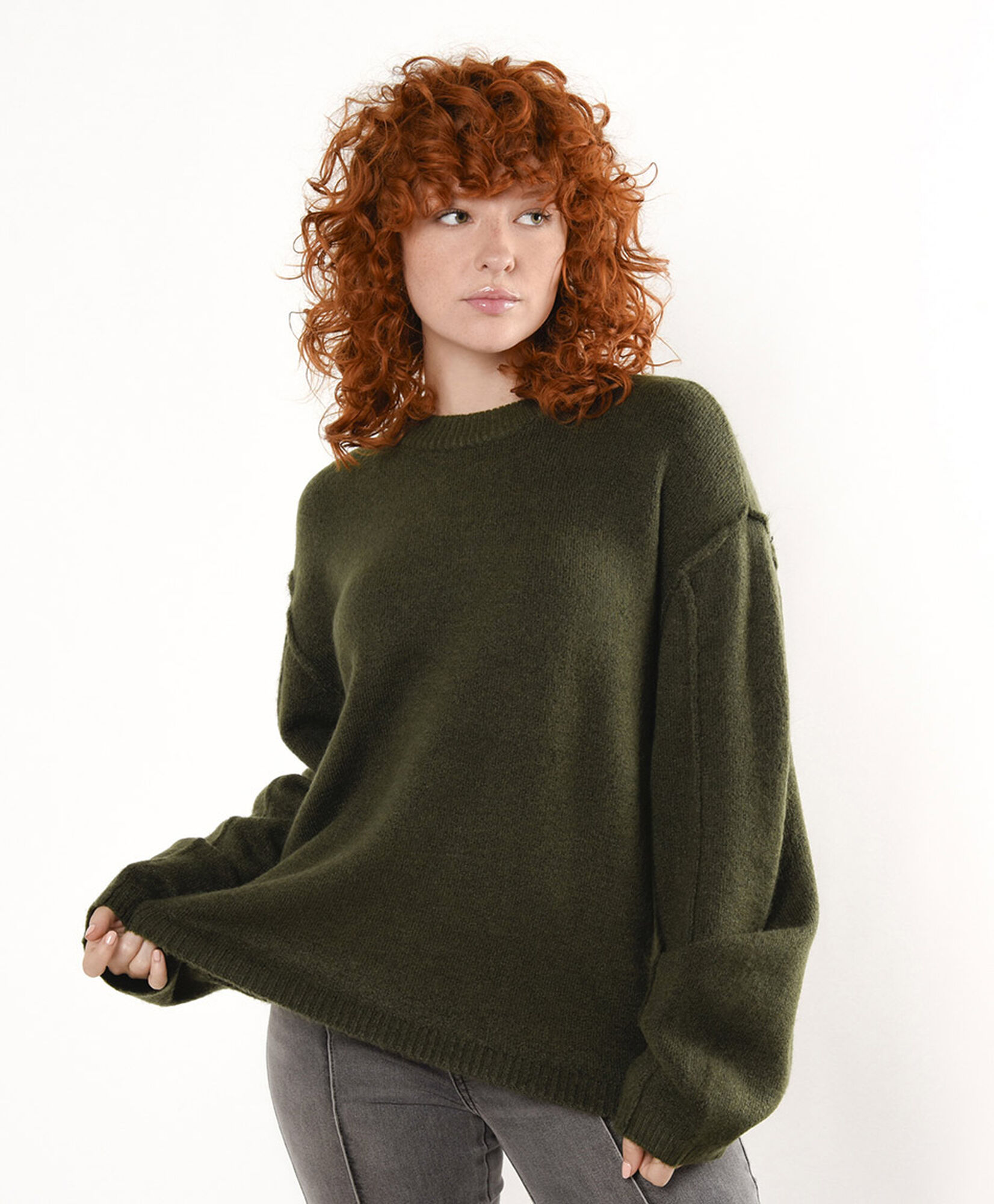 Sweater mujer liso oversize verde Sweater mujer liso oversize verde
