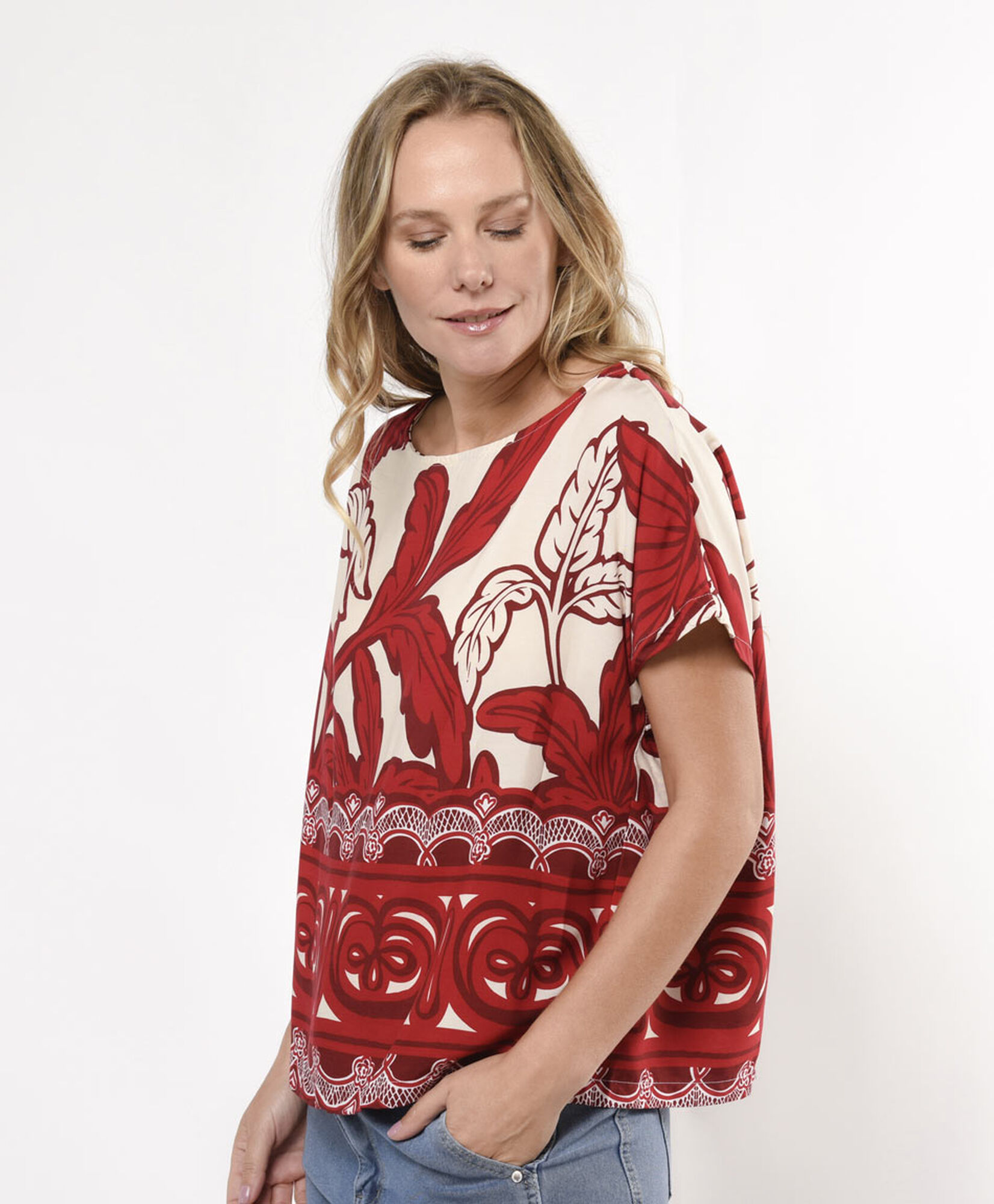 Blusa mujer tropical print Blusa mujer tropical print