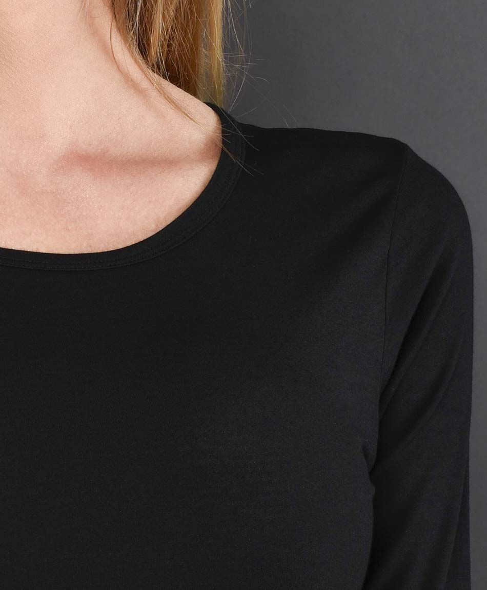 Camiseta b&aacute;sica lisa mujer manga larga