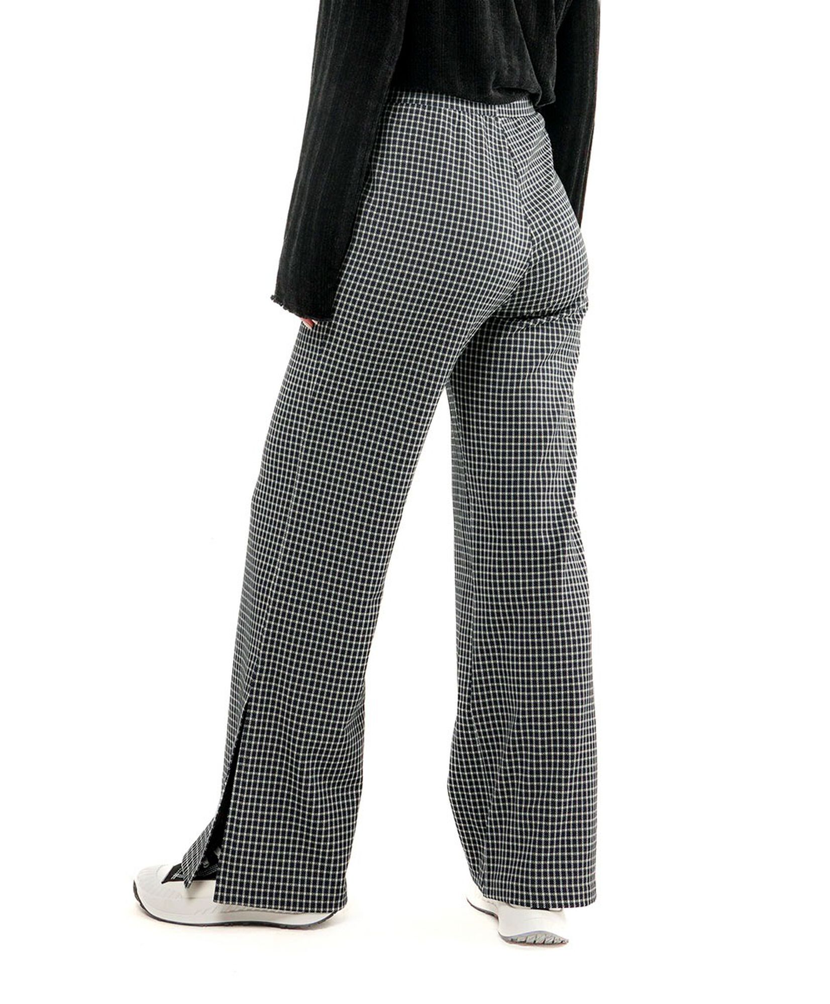Pantalón mujer pied de poule abierto wide Pantalón mujer pied de poule abierto wide