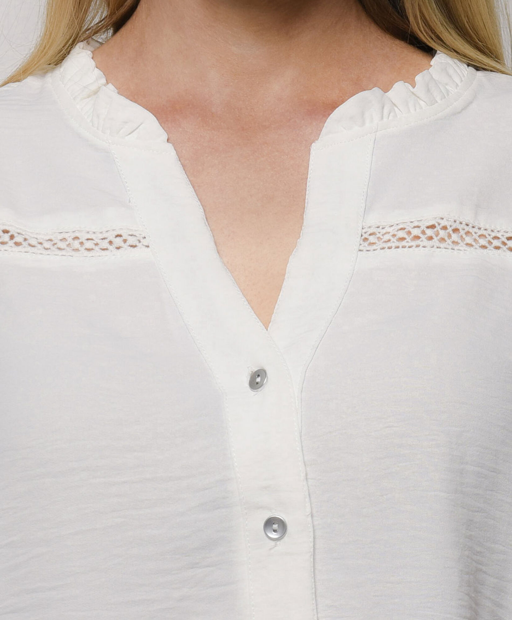 Blusa mujer botones encaje Blusa mujer botones encaje