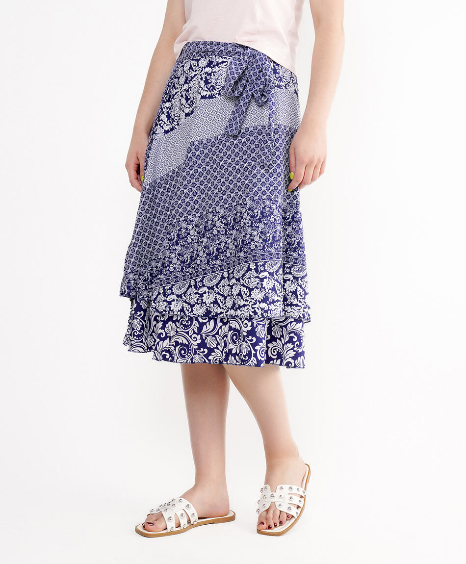 Falda mujer mini mix print
