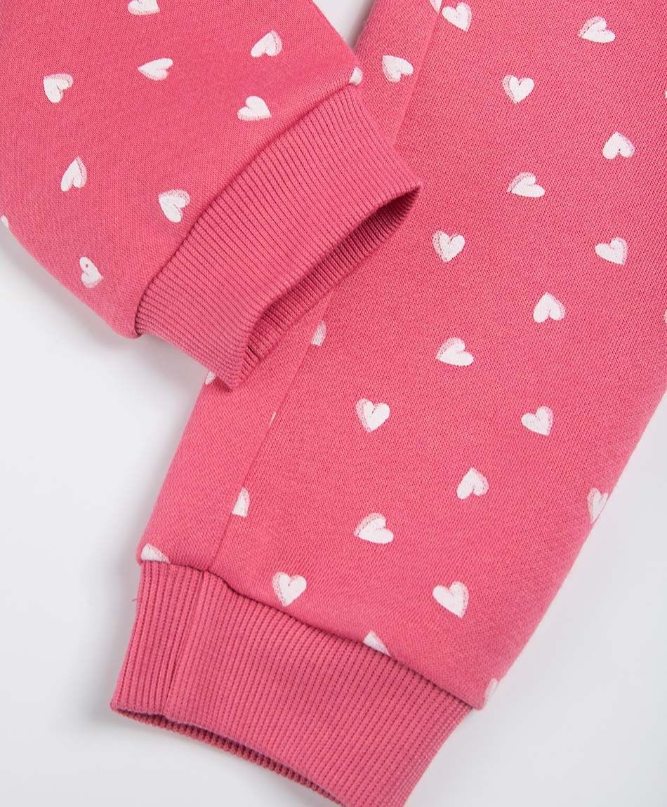Pantal&oacute;n buzo beb&eacute; corazones