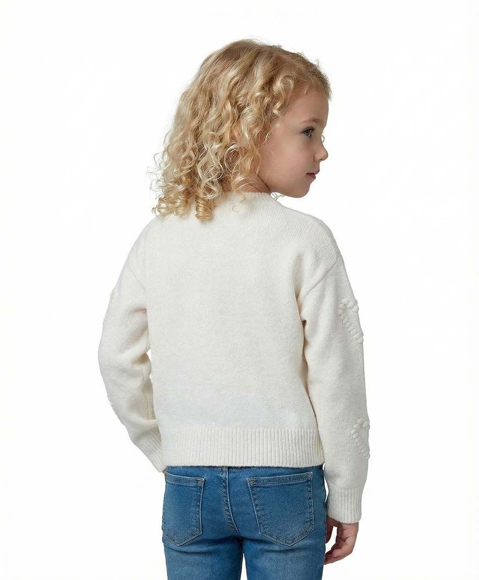 Sweater ni&ntilde;a texturizado corazones