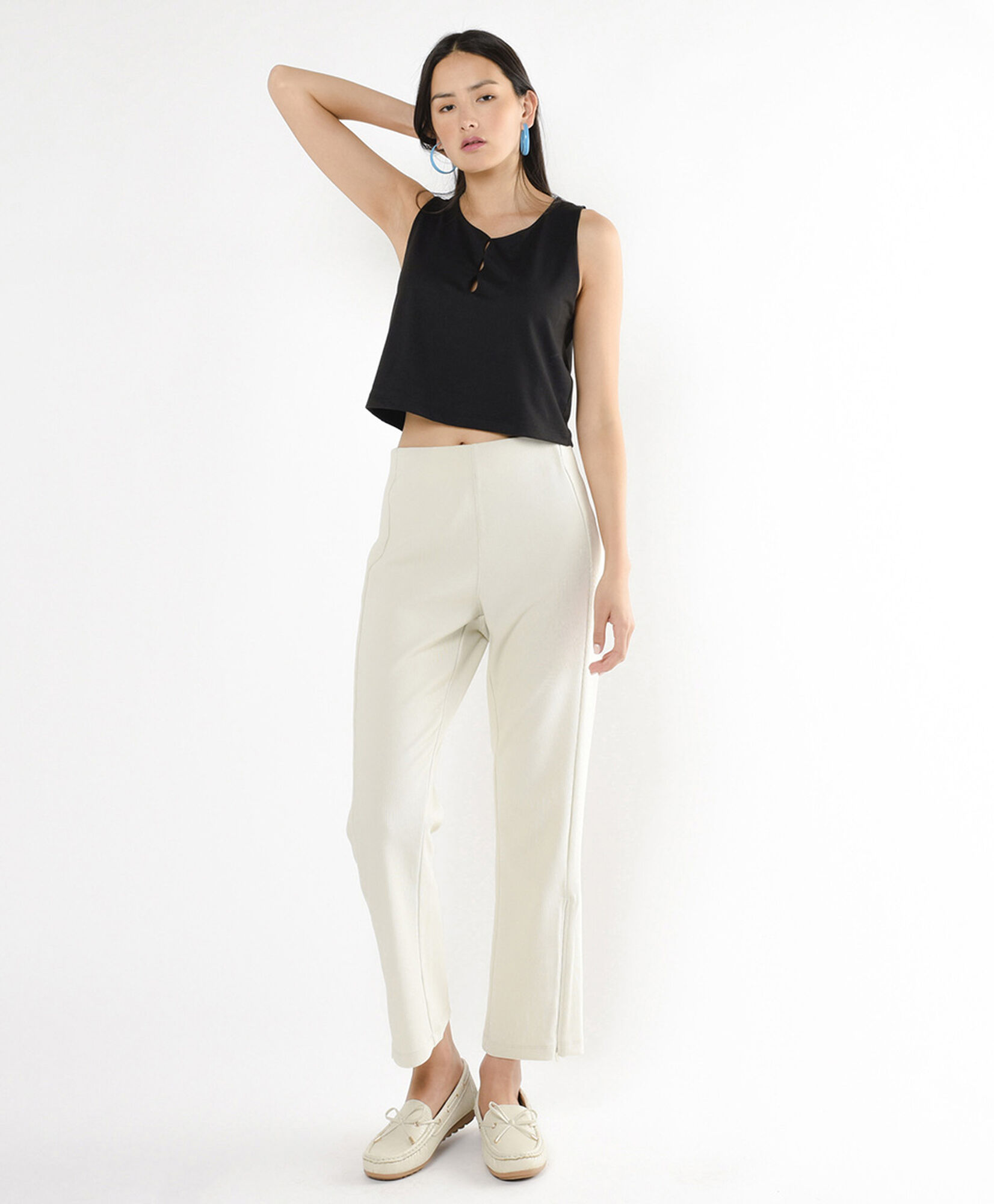 Pantalón mujer canalé liso Pantalón mujer canalé liso