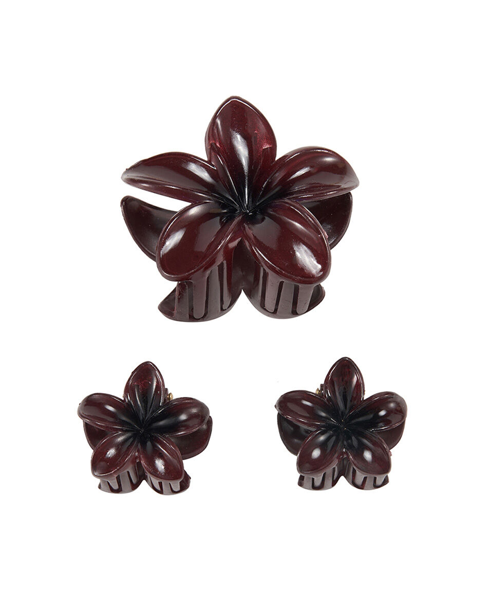 Set 3 pinches mujer flores